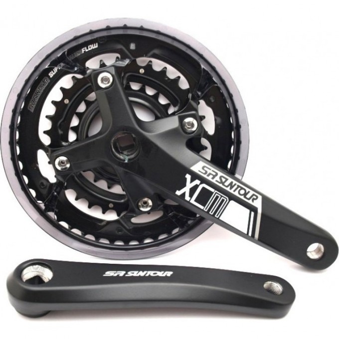 Шатуны SUNTOUR CW18-XCM-AX-D-38-24 BB PB, 38Т/24Тзвёзды стальные, 175мм, 9 скор, чёрные 9030